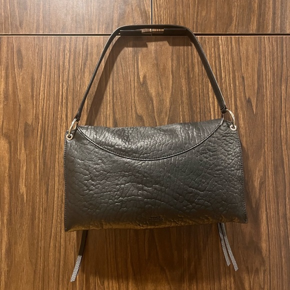 Vince Camuto - Black Pebbled Leather Purse with Silver Hardware and Zippers - Picture 2 of 9